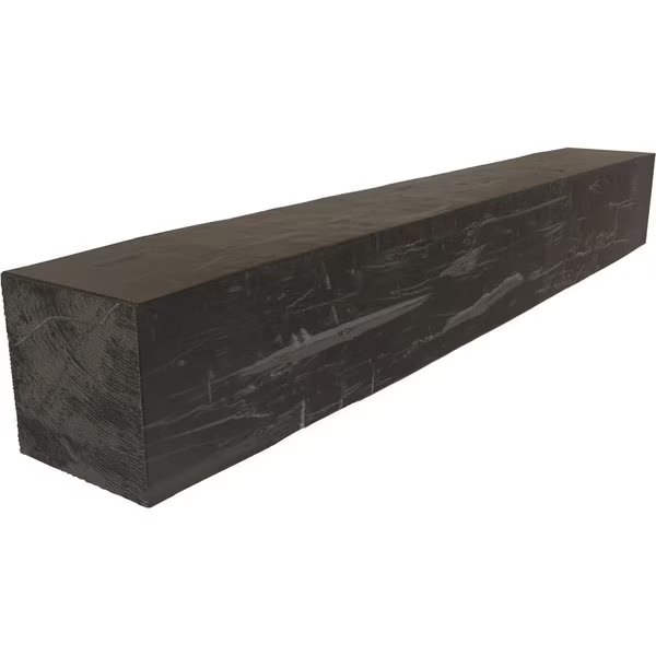 Hand Hewn Faux Wood Fireplace Mantel, Aged Walnut, 8
